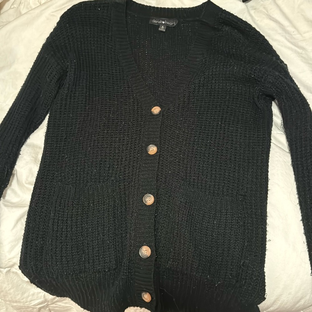 derek heart black cardigan brand new